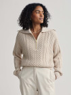 nahlad Dámský svetr Varley Camello Relaxed Cable Half Zip