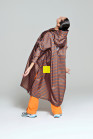 nahlad Dámská pláštěnka Rainkiss Breton Brown Blue - Rain poncho
