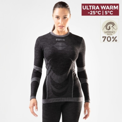 detail Dámské termoprádlo Iron-ic Dámské 70% Merino triko s dlouhým rukávem