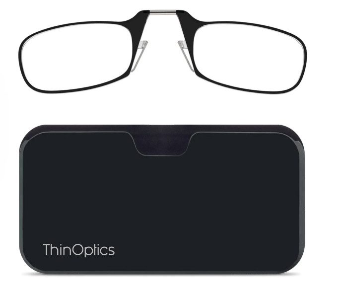 detail ThinOptics Cvikr na čtení + univerzální pouzdro