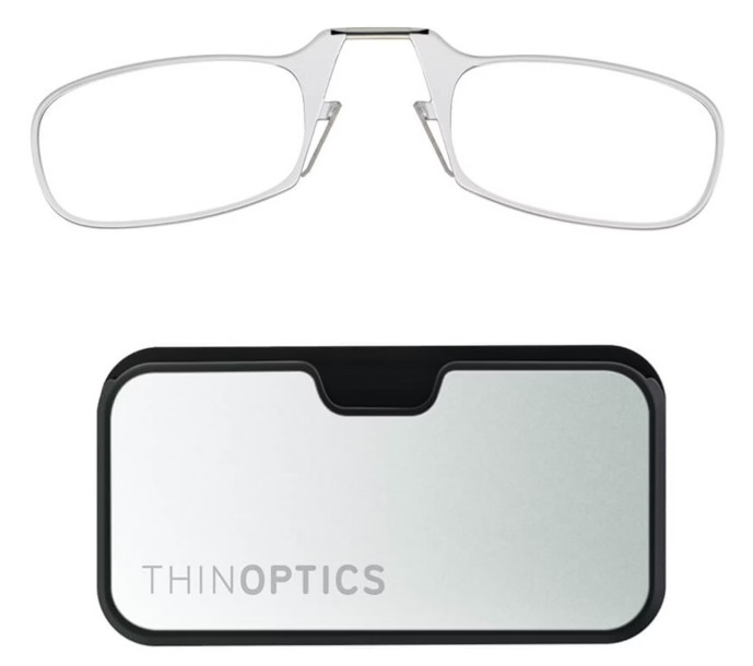 detail ThinOptics Cvikr na čtení + kovové pouzdro