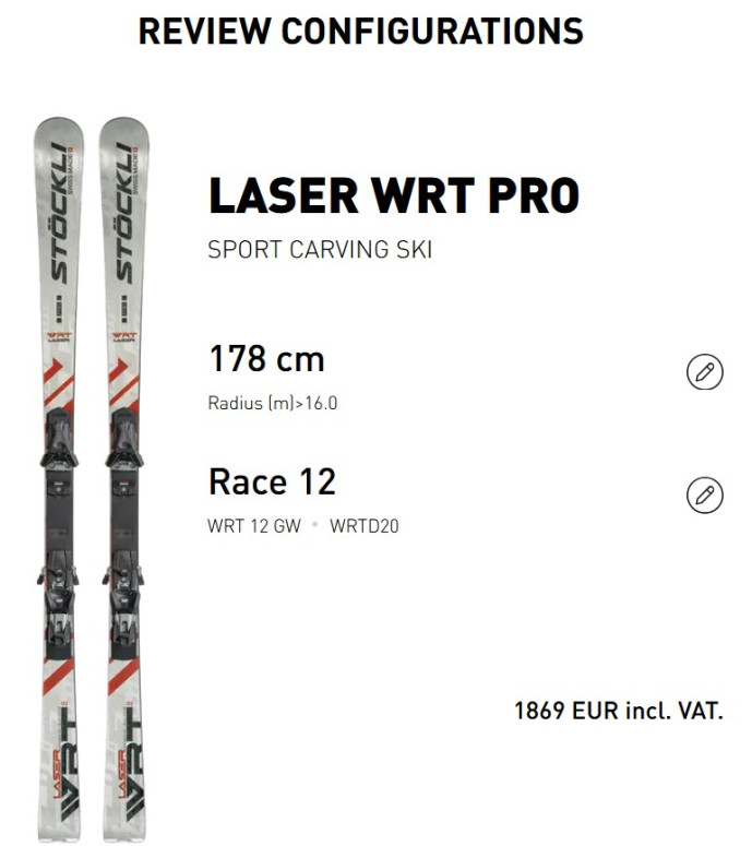 detail Stöckli SET: Stöckli Laser WRT PRO 24-26, WRT D20, WRT 12 GW