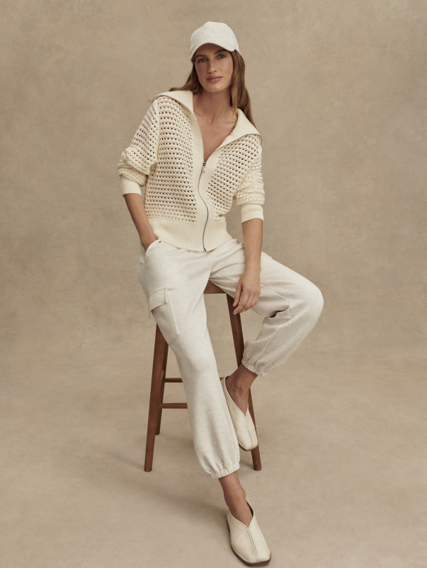 detail Dámský svetr Varley Eloise Full Zip Knit