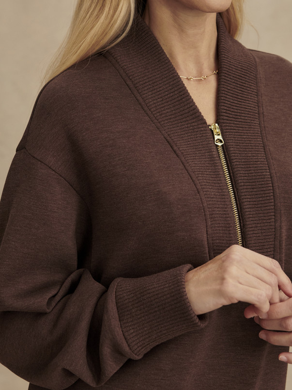 detail Dámský svetr Varley Sally Half Zip Sweat