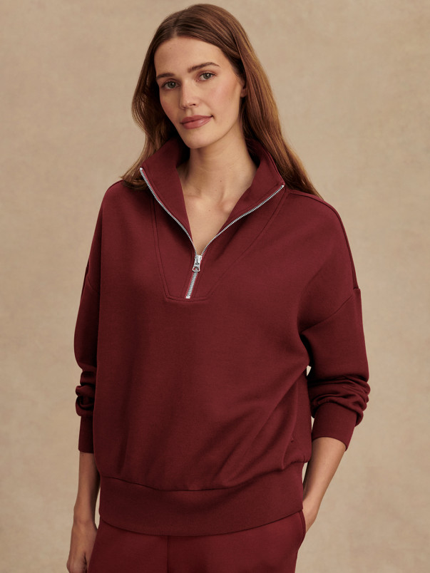 detail Dámský svetr Varley Hawley Half Zip Sweat