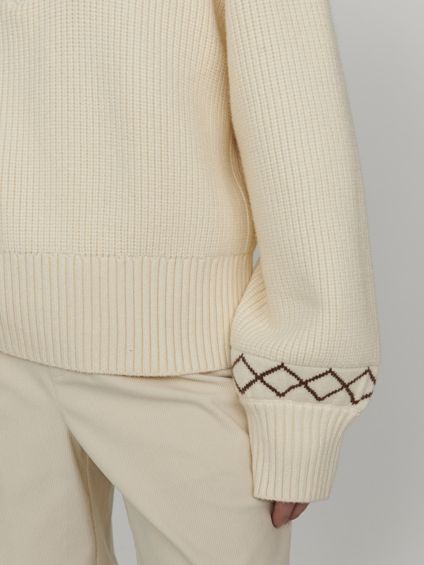 detail Dámský svetr Varley Sigrid Fairisle Half Zip Knit