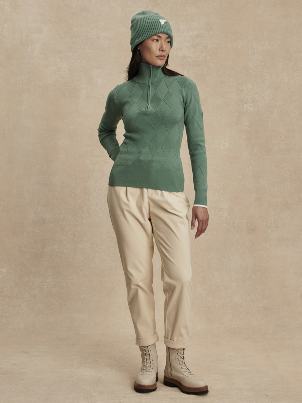 detail Dámský svetr Varley Lawson Half Zip Knit