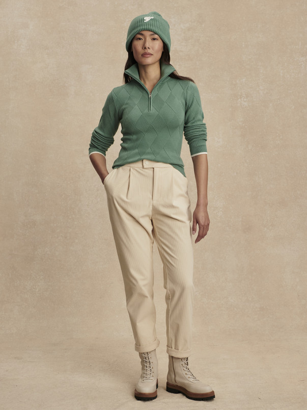 detail Dámský svetr Varley Lawson Half Zip Knit