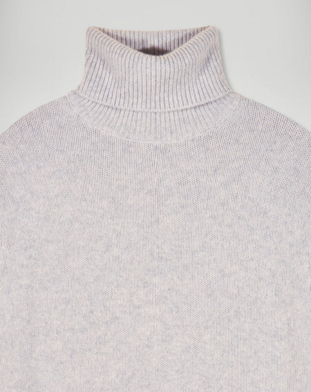 detail Dámský svetr FROM FUTURE ROLLED COLLAR GRIS CHINE CLAIR