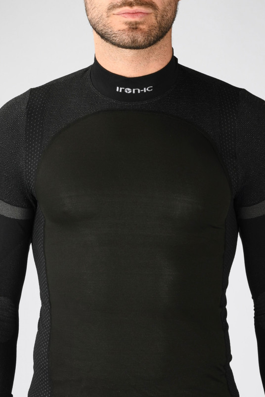 detail Pánské termoprádlo Iron-ic Větruodolné pánské triko pro zimní sporty