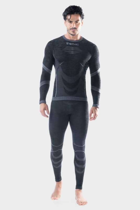 detail Pánské termoprádlo Iron-ic Pánské 70% Merino triko s dlouhým rukávem