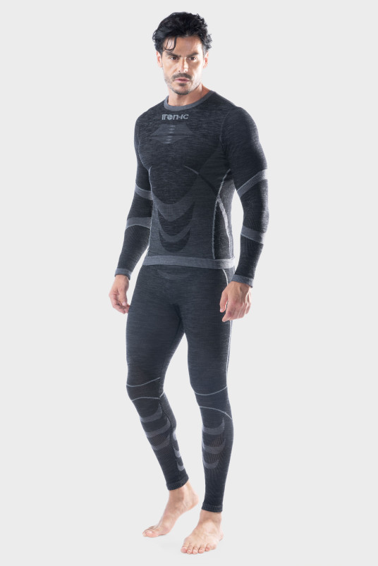 detail Pánské termoprádlo Iron-ic Pánské 70% Merino triko s dlouhým rukávem