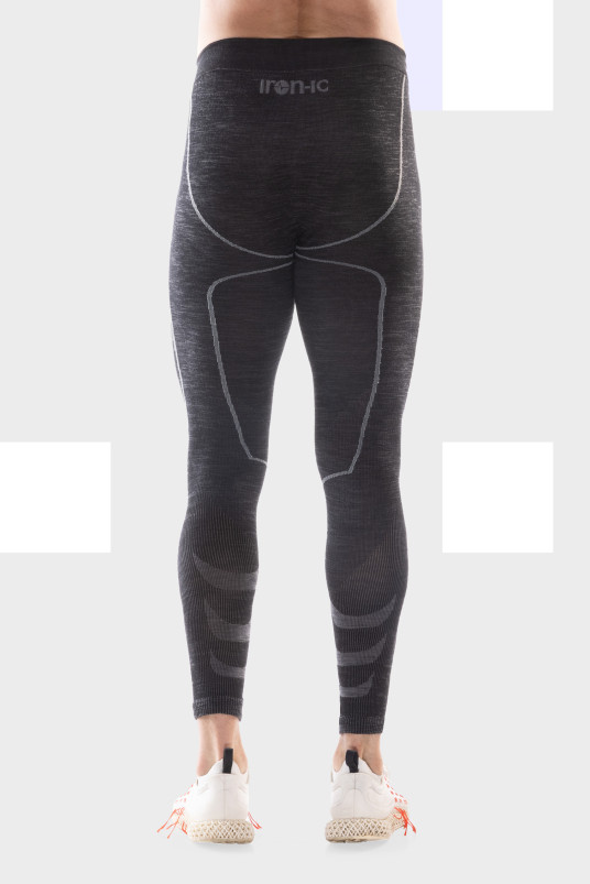 detail Pánské termoprádlo Iron-ic Pánské 70% Merino dlouhé legíny
