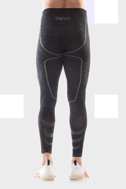 detail Pánské termoprádlo Iron-ic Pánské 70% Merino dlouhé legíny